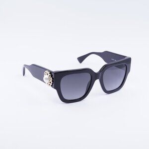 Moschino MOS153/S 0807 9O Sunglasses Black Square Frame, Grey Lenses